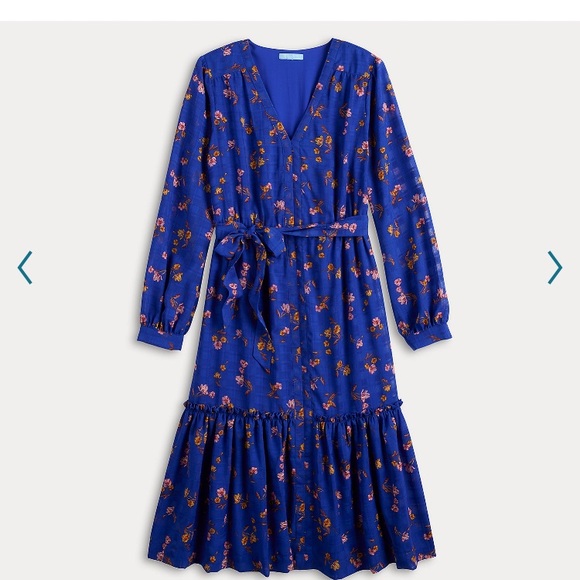 Draper James RSVP Tie Waist Floral Midi Dress NWT - Picture 2 of 6